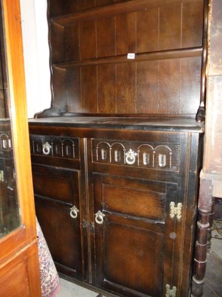 An oak open rack dresser, COLLECT ONLY.