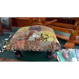 A vintage patchwork covered footstool COLLECT ONLY