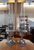 2 chrome plated Aladdin oil lamps