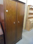A Stag style mahogany effect wardrobe. COLLECT ONLY.