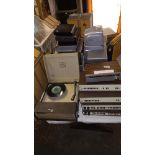 Job lot of electronic items including 2x Goodmans speakers + Sanyo micro system, A Tevion 5949 DAB