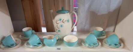 A 15 piece British anchor 'Cornflower' coffee set