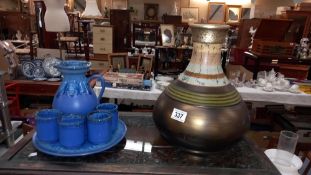 A Kostas ceramic Greece drinks set & a large pottery vase