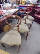 A set of six Victorian mahogany cabriole leg dining chairs, COLLECT ONLY.