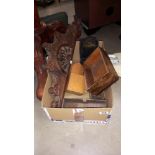 A quantity of wooden items including boxes etc.