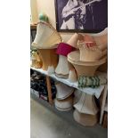 A large quantity of vintage lamp shades COLLECT ONLY