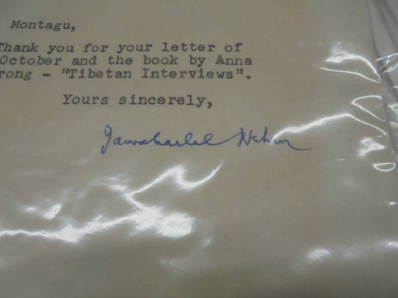 A quantity of Indian Prime Minister Jawaharla Nehru ephemera including signed letter. - Image 3 of 5