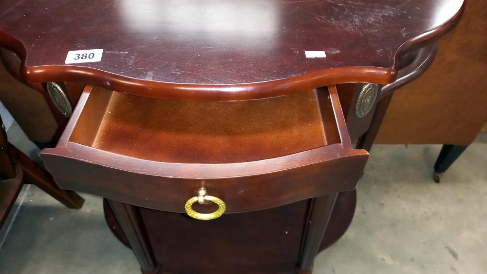 A dark wood stained hall table with single drawer COLLECT ONLY - Image 2 of 2