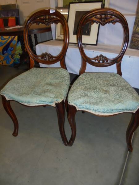 A pair of Victorian bedroom chairs, COLLECT ONLY.