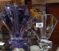 2 large heavy shop display glass perfume bottles