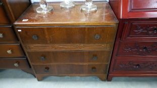A 1950's oak bedroom chest of drawers, COLLECT ONLY