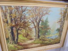 An oil on canvas rural scene signed Grant, COLLECT ONLY.