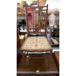 An Edwardian inlaid hall chair with art nouveau inlaid ovals COLLECT ONLY