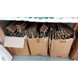 A large quantity of shabby chic/flintstones style wooden coat hangers COLLECT ONLY