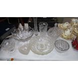 A quantity of crystal and glass bowls, vases etc