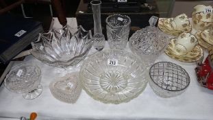 A quantity of crystal and glass bowls, vases etc