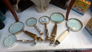 6 ornate magnifying glasses