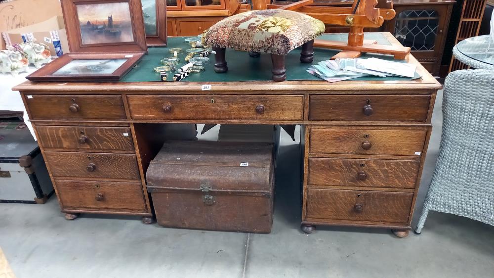 An old double pedestal partners desk, COLLECT ONLY