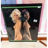 A framed and glazed picture of 2 nude women COLLECT ONLY