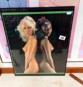 A framed and glazed picture of 2 nude women COLLECT ONLY