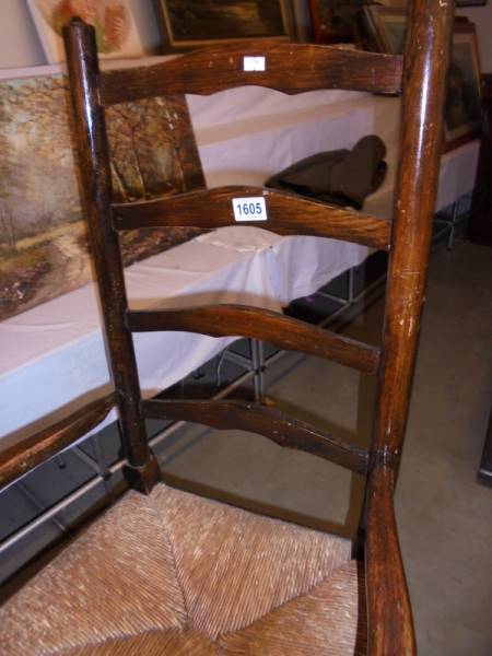 A Victorian oak pad foot hall chair, COLLECT ONLY - Image 2 of 2