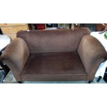 A 1920/30's brown Draylon drop end settee/sofa COLLECT ONLY
