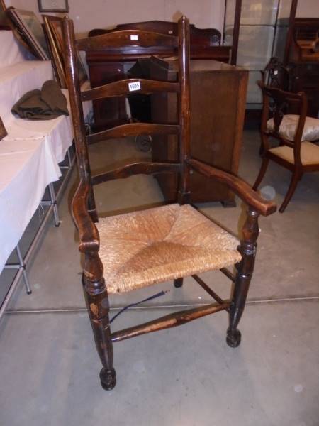 A Victorian oak pad foot hall chair, COLLECT ONLY
