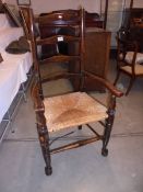 A Victorian oak pad foot hall chair, COLLECT ONLY