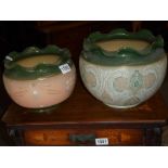 Two Langley ware jardinieres, COLLECT ONLY.