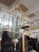 A good quality metal and glass hall lantern, COLLECT ONLY