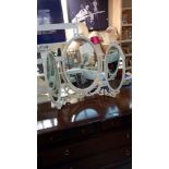 A white ormalu triple dressing table mirror COLLECT ONLY