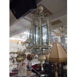 A good quality metal and glass hall lantern, COLLECT ONLY