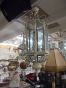A good quality metal and glass hall lantern, COLLECT ONLY