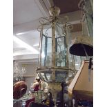 A good quality metal and glass hall lantern, COLLECT ONLY