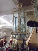 A good quality metal and glass hall lantern, COLLECT ONLY