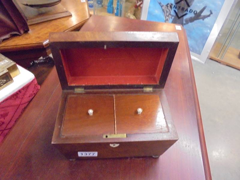 A Victorian mahogany tea caddy. - Image 2 of 2