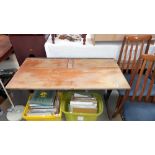 A vintage school double desk - 112cm x 59cm x 65cm high, COLLECT ONLY