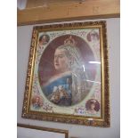 A framed and glazed portrait of queen Victoria COLLECT ONLY.