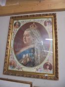 A framed and glazed portrait of queen Victoria COLLECT ONLY.