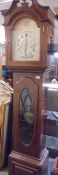 A mahogany Grandfather clock with string inlay, COLLECT ONLY.