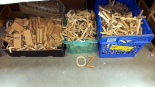 3 boxes of wooden posh graffiti letters, or good lot of firewood! COLLECT ONLY