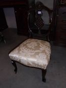 A good Victorian mahogany bedroom chair, COLLECT ONLY.