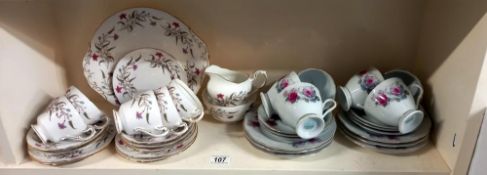 Chinese rose pattern and Paragon tea sets