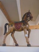 A carved wood Chinese 'Tang' horse. COLLECT ONLY.