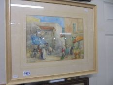 A framed and glazed watercolour signed Fawcett, COLLECT ONLY.