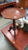 An oak octagonal table, COLLECT ONLY.