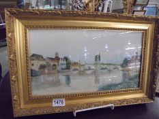 A gilt framed and glazed watercolour signed A Abbott 1927. COLLECT ONLY.