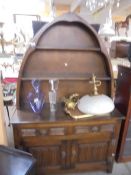 A nice small oak arched top dresser, COLLECT ONLY.