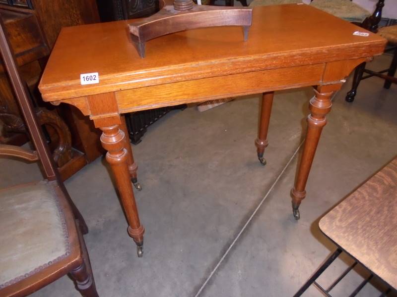 A good Victorian fold over card table, COLLECT ONLY.