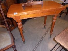 A good Victorian fold over card table, COLLECT ONLY.